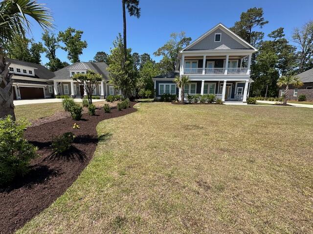 Full landscape design around a large new-construction home